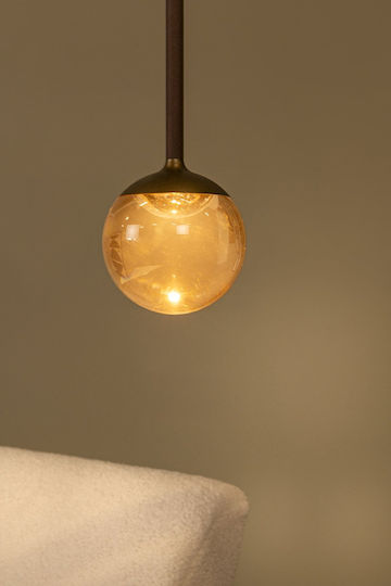 Lucide Lightning Calina Κρεμαστό Φωτιστικό Καφέ LED με Ρυθμιζόμενο Λευκό Φως 9.9x9.9εκ.