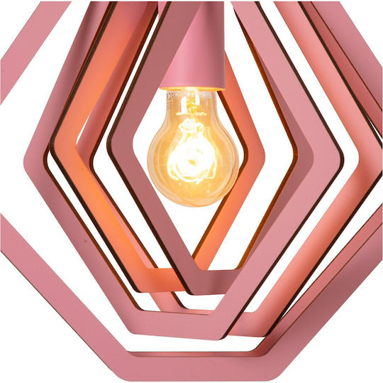Lucide Lightning Mauro Hängelampe Rosa mit Fassung E27