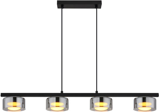 Globo Lighting Black Ceiling Light for 4 GX53 Bulbs 90x13x110cm