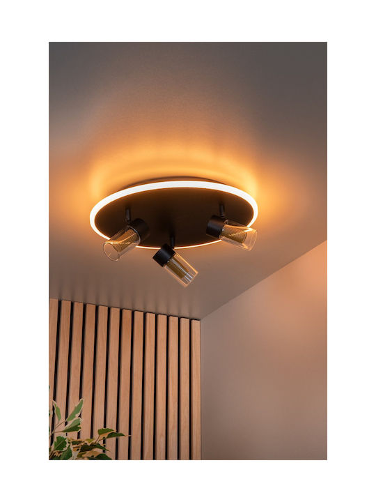 Lucide Lightning Everina Πλαφονιέρα Οροφής 40εκ. Μαύρη με Ενσωματωμένο LED
