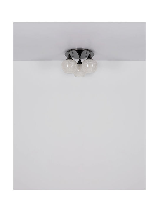 Globo Lighting Πλαφονιέρα Οροφής Διάφανη με Ντουί E27