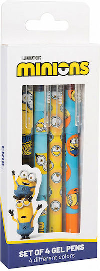 Grupo Erik Minions Στυλό Ballpoint 4τμχ (Διάφορα Χρώματα)