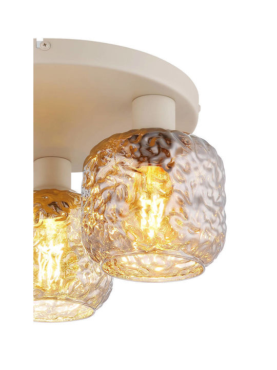 Globo Lighting Πλαφονιέρα Οροφής Μπεζ με Ντουί E27