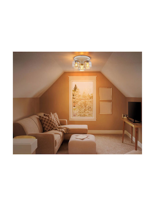Globo Lighting Πλαφονιέρα Οροφής Μπεζ με Ντουί E27