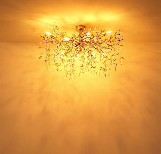 Globo Lighting Luminiță De Tavan Montată 85cm Auriu Cu Bază De Bec E14