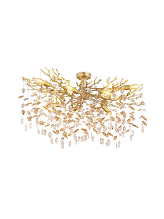 Globo Lighting Luminiță De Tavan Montată 85cm Auriu Cu Bază De Bec E14