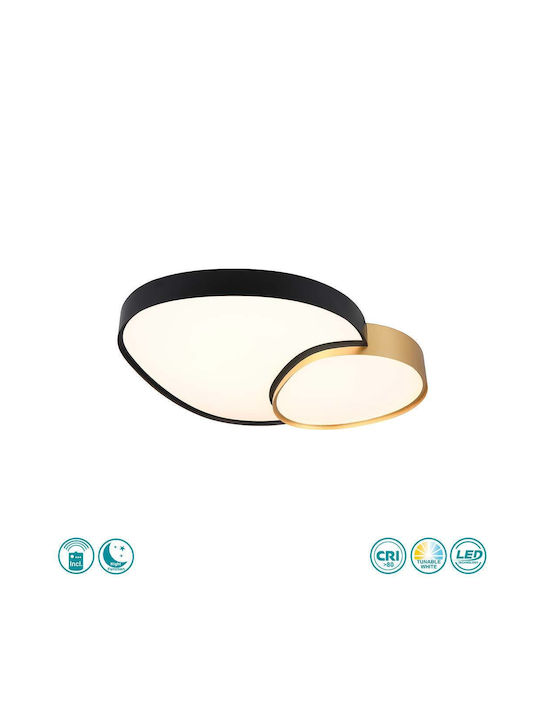 Trio Lighting Πλαφονιέρα Οροφής 77εκ. Μαύρη με Ενσωματωμένο LED και Τηλεχειριστήριο