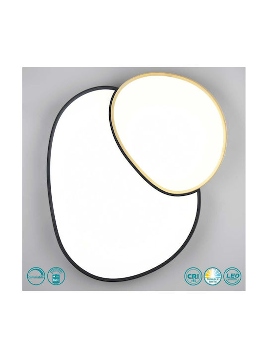 Trio Lighting Πλαφονιέρα Οροφής 77εκ. Μαύρη με Ενσωματωμένο LED και Τηλεχειριστήριο