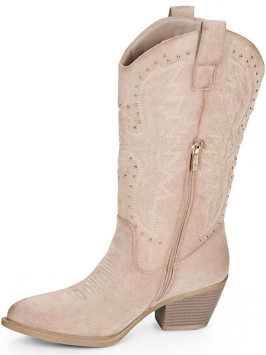 Damen-Cowboystiefel Beige