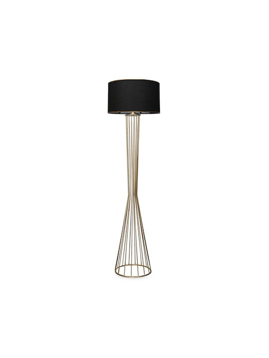 Megapap Clarke Floor Lamp H155xW38cm. with Socket for Bulb E27 Black