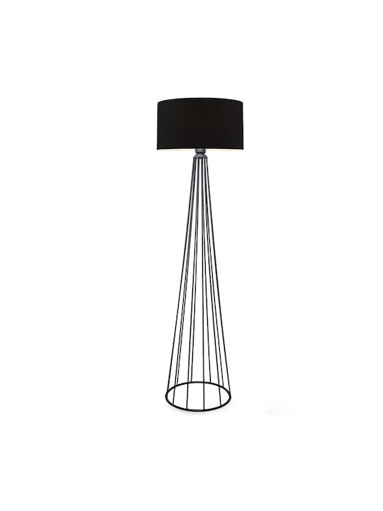 Megapap Faraday Floor Lamp H155xW38cm. with Socket for Bulb E14 Black