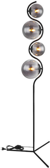 Globo Lighting Floor Lamp H160xW66cm. with Socket for Bulb E14 Black