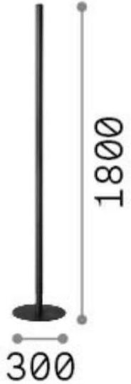Ideal Lux LED Floor Lamp H180xW3cm. with Warm White Light White