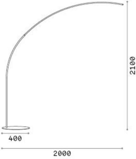 Ideal Lux Comet Lampa de podea LED Î210xL200cm. cu Lumină Alb Cald 2850lm Alb