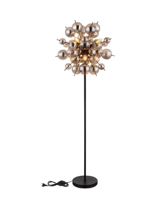 Globo Lighting Подова Лампа В155xД55см. с Цокъл за Крушка E14 Черен