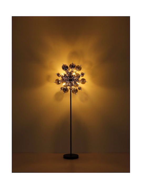 Globo Lighting Подова Лампа В155xД55см. с Цокъл за Крушка E14 Черен
