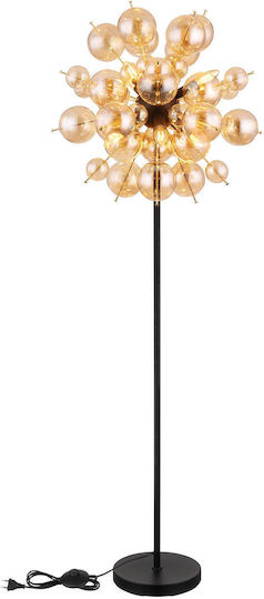 Globo Lighting Floor Lamp H155xW55cm. with Socket for Bulb E14 Black