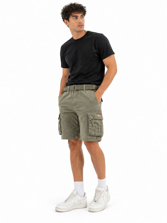 Pantaloni Scurți Bărbați Cargo Kaki
