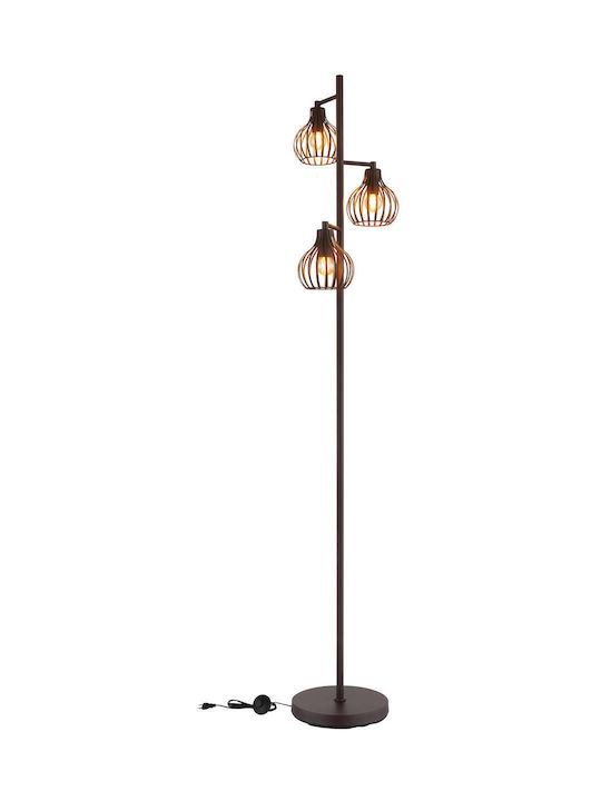 Globo Lighting Floor Lamp H161cm with E14 Bulb Base Orange