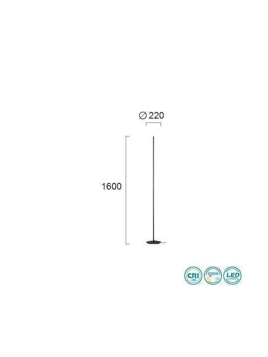 Viokef LED Подова Лампа В160xД22см. 960лм Черен