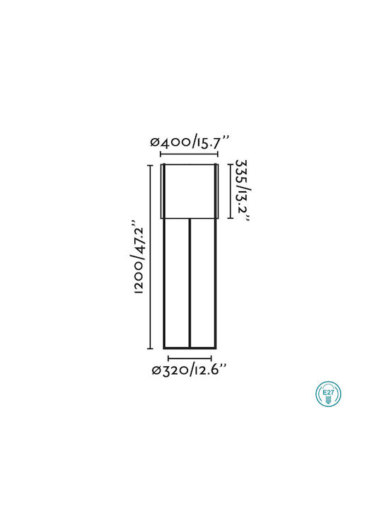 Faro Barcelona Drum Подова Лампа с Цокъл за Крушка E27 Черен