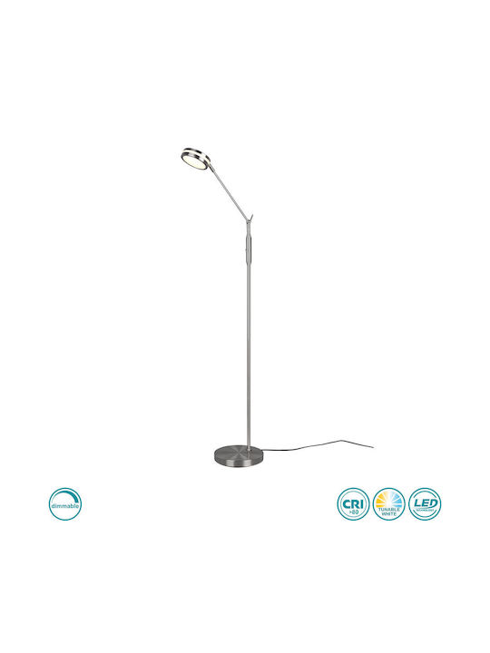 Trio Lighting Franklin LED Stehleuchte H133xB23cm. mit Einstellbarem Weißem Licht 650lm Silber