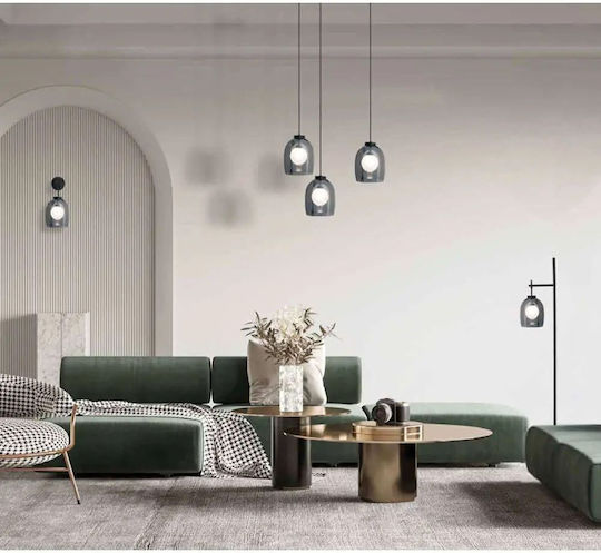 Zambelis Lights Floor Lamp H145xW31cm. with Socket for Bulb G9 Black