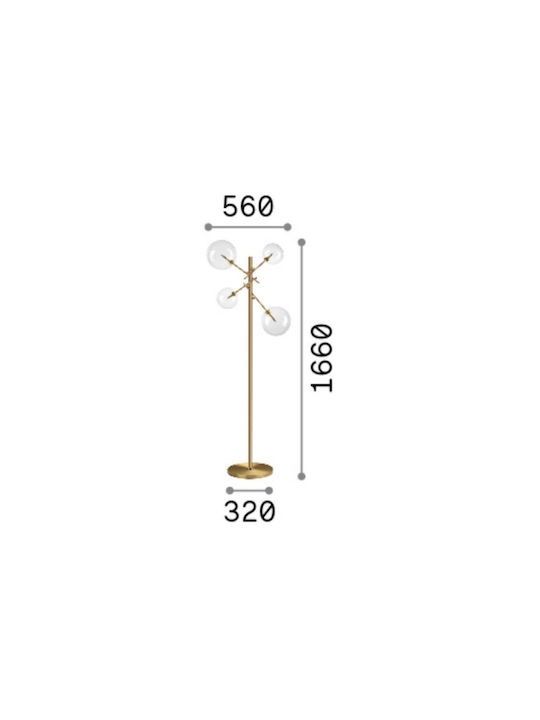 Ideal Lux Equinox Floor Lamp H166xW32cm. with Socket for Bulb G4 Silver