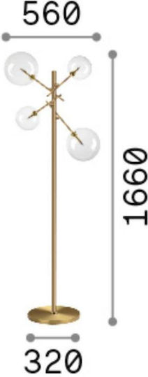 Ideal Lux Equinox Floor Lamp H166xW32cm. with Socket for Bulb G4 Silver