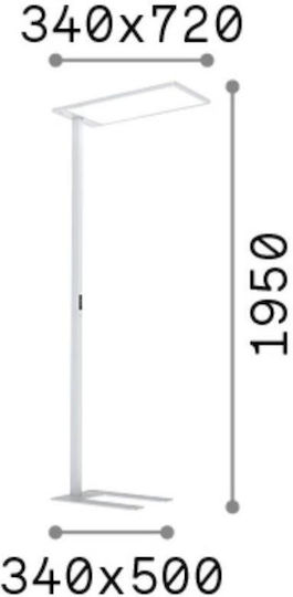 Ideal Lux Comfort LED Φωτιστικό Δαπέδου Υ195xΜ50εκ. με Φυσικό Λευκό Φως 10600lm Μαύρο