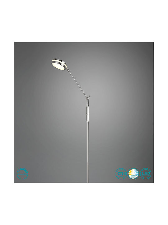 Trio Lighting Franklin LED Stehleuchte H133xB23cm. mit Einstellbarem Weißem Licht 650lm Silber