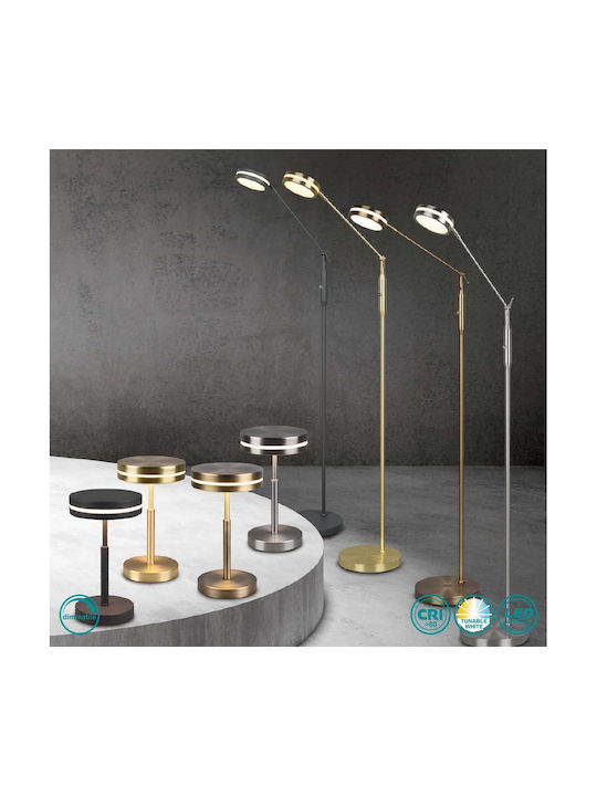 Trio Lighting Franklin LED Stehleuchte H133xB23cm. mit Einstellbarem Weißem Licht 650lm Silber