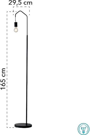 Fan Europe Habitat-PT NER Vintage Floor Lamp H165xW30cm. with Socket for Bulb E27 Black