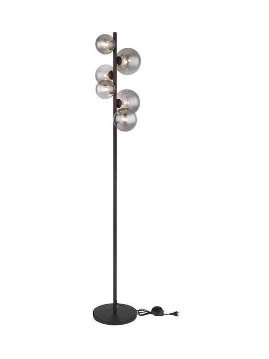 Globo Lighting Riha Floor Lamp H155xW28.5cm. with Socket for Bulb G9 Black
