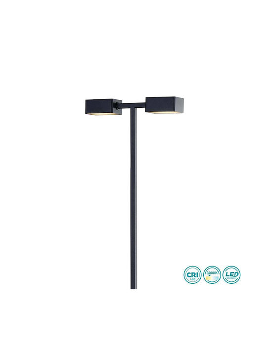 Viokef Posto LED Φωτιστικό Δαπέδου Υ145xΜ28εκ. με Θερμό Λευκό Φως 792lm Μαύρο