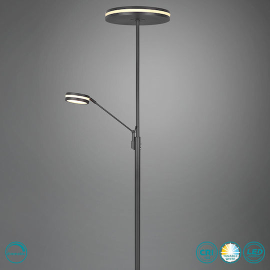 Trio Lighting Franklin LED Φωτιστικό Δαπέδου Υ181xΜ35.2εκ. με Ρυθμιζόμενο Λευκό Φως 4100lm Μαύρο