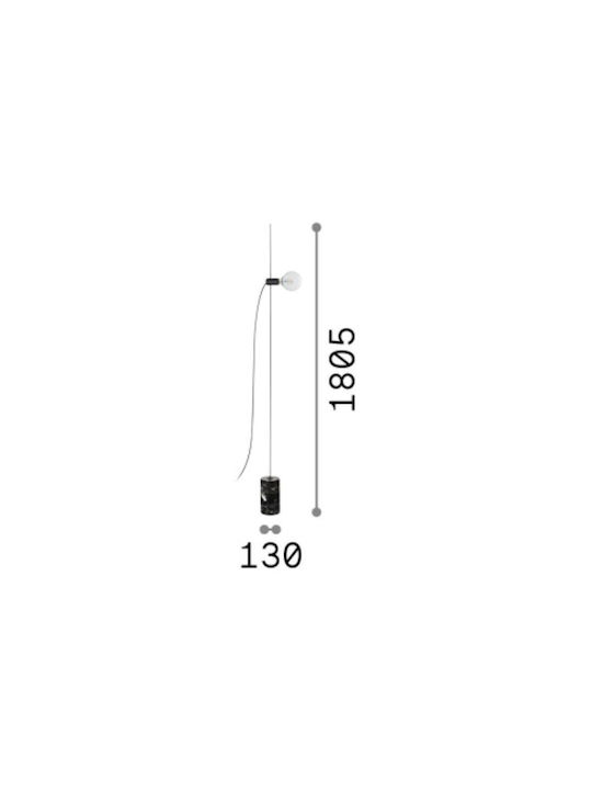 Ideal Lux Eva Stehleuchte H180.5xB13cm. mit Fassung für Lampe E27 Schwarz