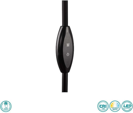 Trio Lighting LED Stehleuchte H145xB21cm. mit Einstellbarem Weißem Licht 700lm Schwarz