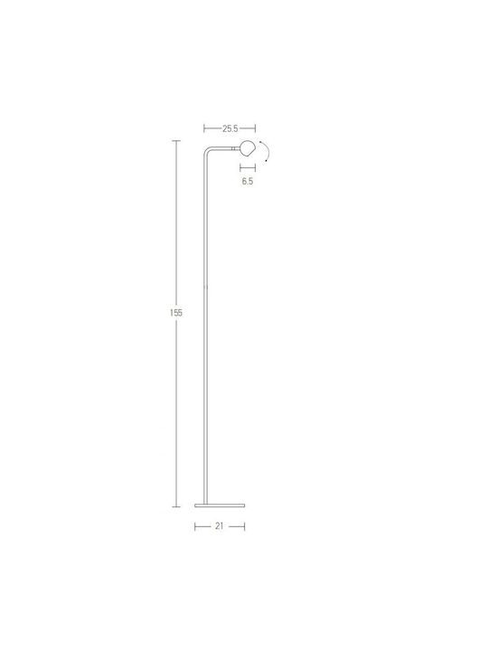 Zambelis Lights LED Φωτιστικό Δαπέδου Υ155xΜ21εκ. με Θερμό Λευκό Φως 400lm Μαύρο