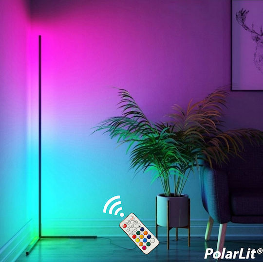 LED Подова Лампа В140xД30см. с RGB Светлина Черен
