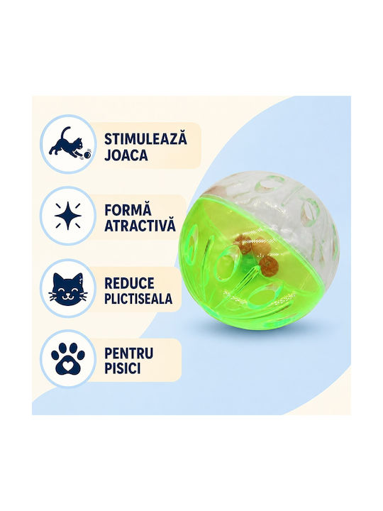 Jucărie Glob Transparentă Clopoțel Pisici Verde