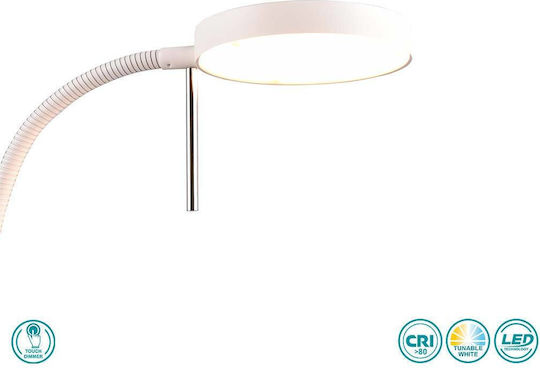 Trio Lighting Monza LED Floor Lamp H145xW50cm. with Natural White Light 1400lm White