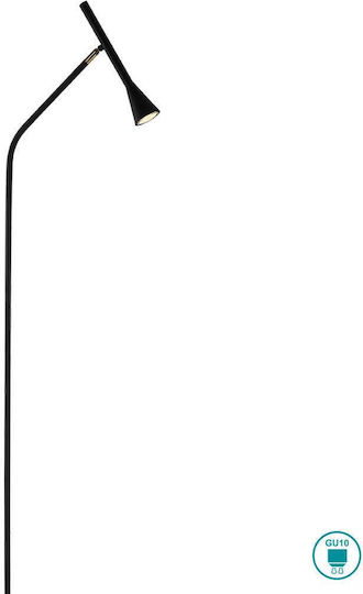 Viokef Melody Floor Lamp H150xW20cm. with Socket for Bulb GU10 Black