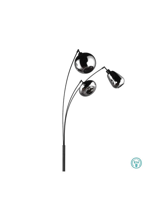 Trio Lighting Lumina Lampa de podea Î200xL72cm. cu Soclu pentru Bec E14 Negru
