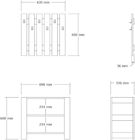 Mobilier de Hol cu Suport pentru Haine și Suport pentru Pantofi Culoare Stejar 69.8x33.6x60cm