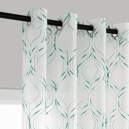 Miulee Curtain With White Grommets 140x245cm