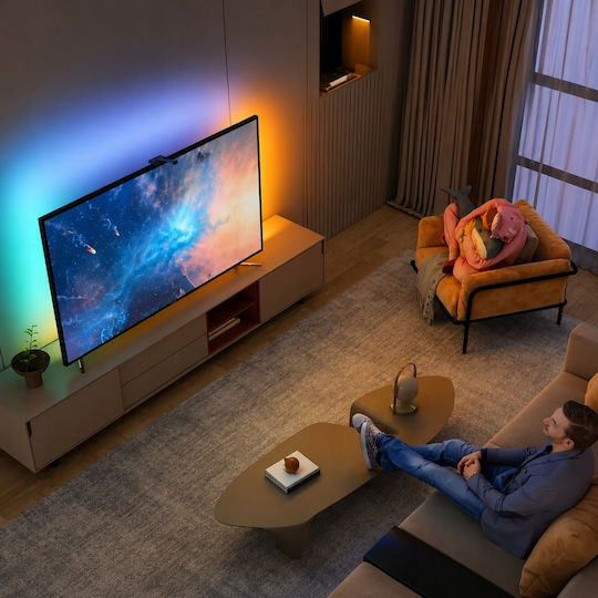 Verk Group Ταινία LED Τηλεόρασης USB 5V 2.5m με Τροφοδοτικό & Τηλεχειριστήριο