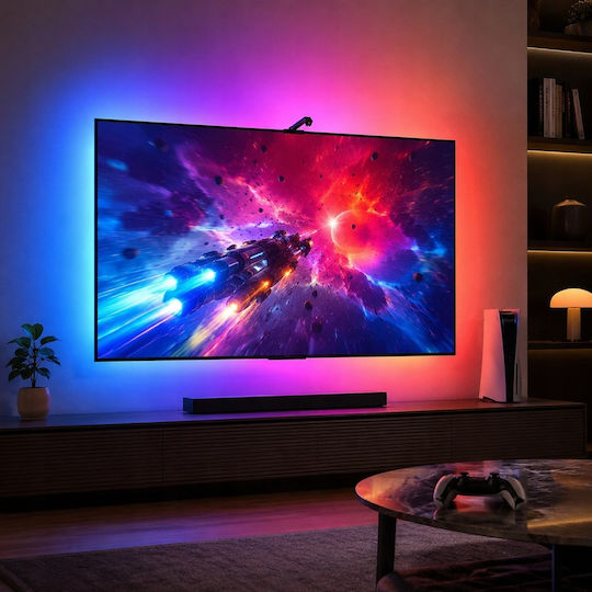 Verk Group Ταινία LED Τηλεόρασης USB 5V 2.5m με Τροφοδοτικό & Τηλεχειριστήριο
