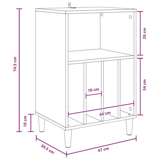 vidaXL Hi-Fi Furniture White 39.5x47x74.5cm