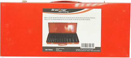 Breckner Breckner Steckdosen Lange mit Rahmen Gastgeber 1/2" Set 35Stücke